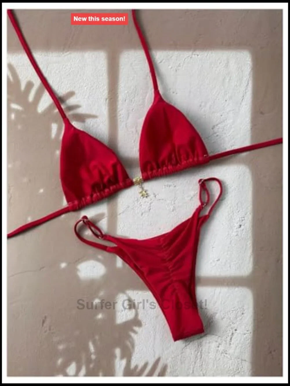 Women's High Cut Bikini Set Ruched Triangle Halter Swimsuit Two Piece